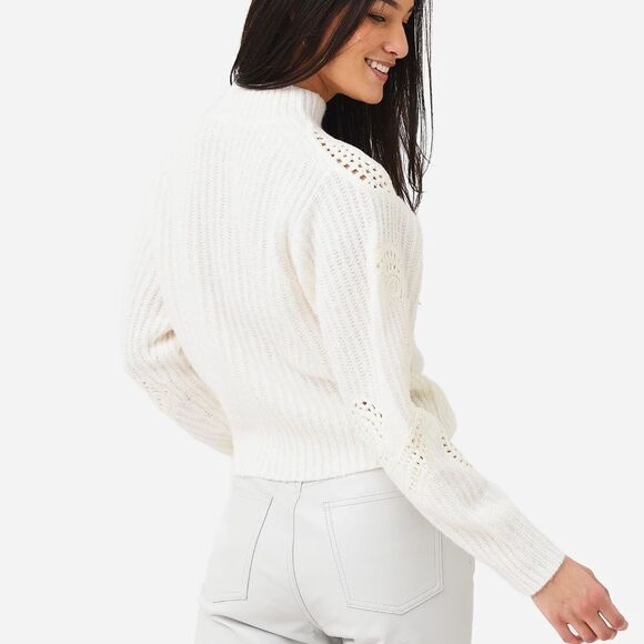 NWT VINCE Women's Crochet Mock Neck Sweater $525 - Picture 5 of 6